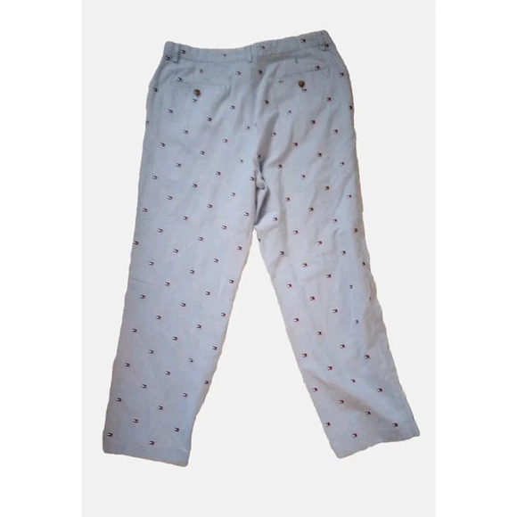 Tommy Hilfiger Embroidered Logo Chino Pants Men's Sz 36/32 Blue Pockets Preppy - Picture 6 of 10